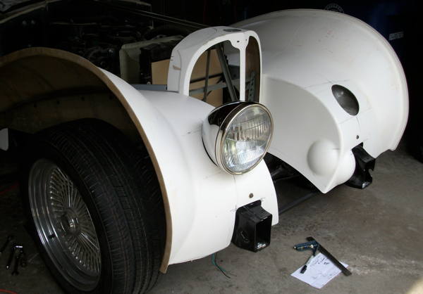 Front fender headlight trial fit