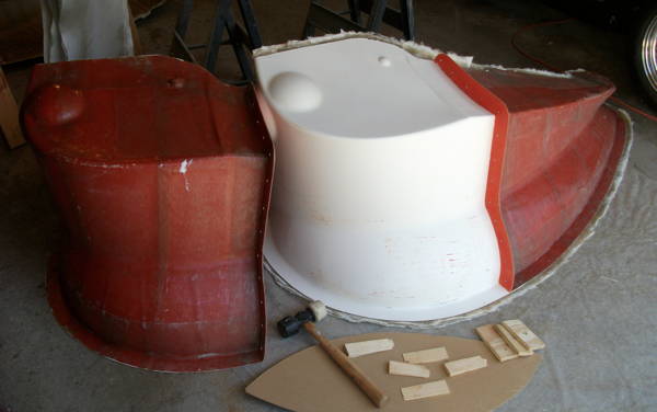 Inboard front fender popping out of mold