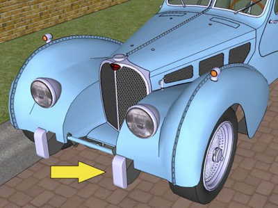 bumperettes on 3D model rendering