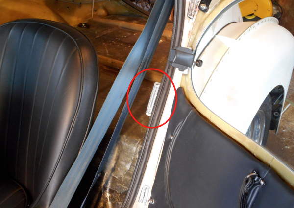 VIN tag on door jamb