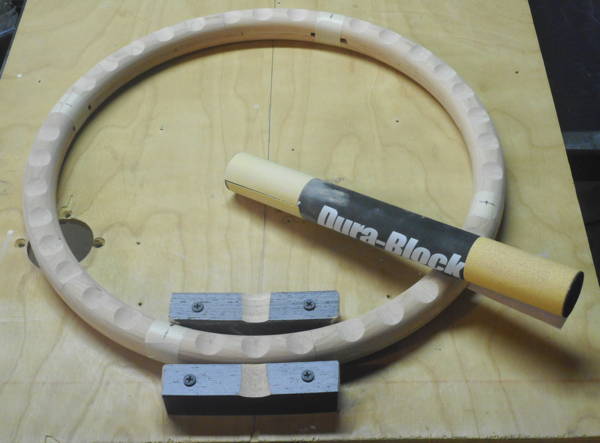 sanding the finger grooves